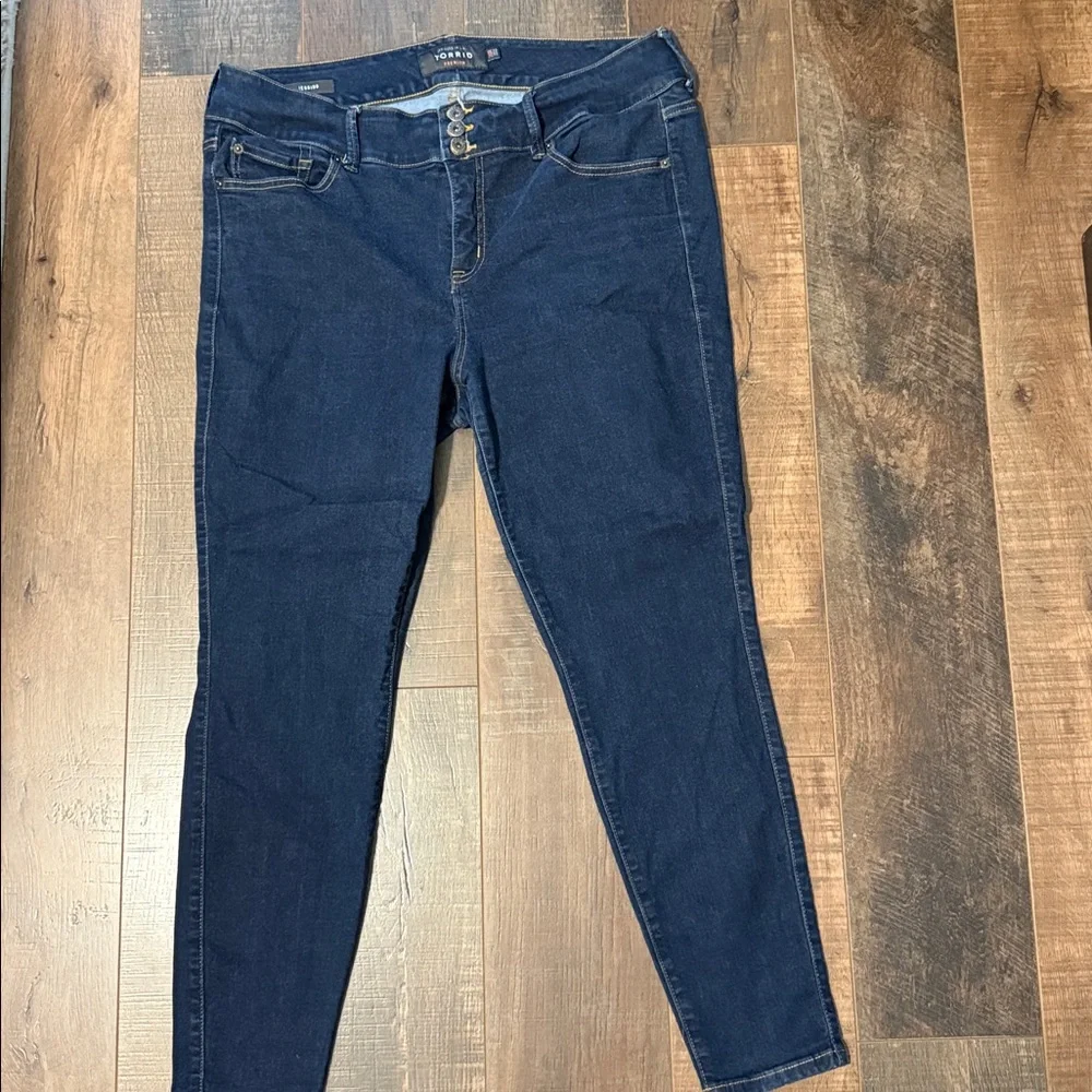 Torrid High Rise Dark Blue Jeans - Picture 4 of 8